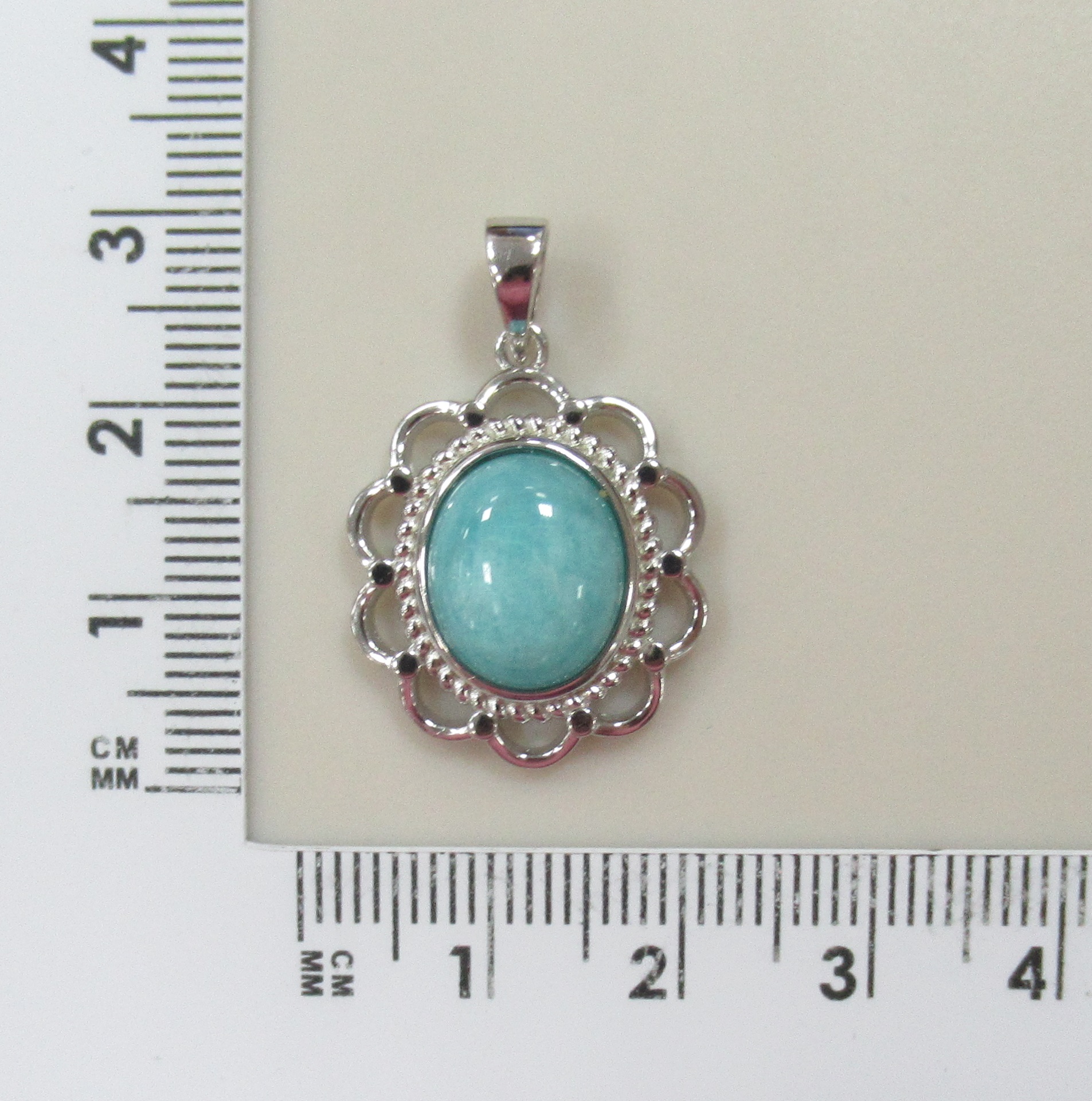 Серебряная подвеска с амазонитом